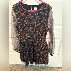GAP Kids Floral Dress - Black and Red
